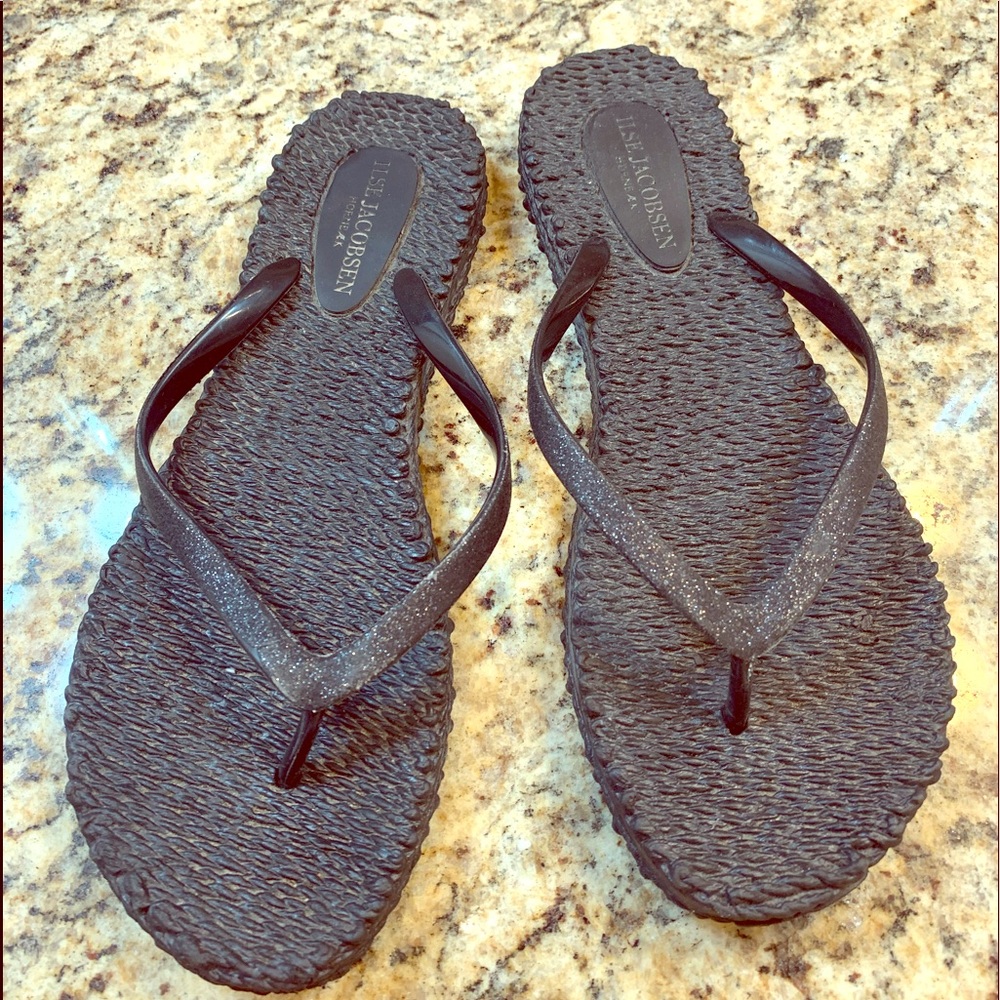 Brand new Black sparkly thongs.